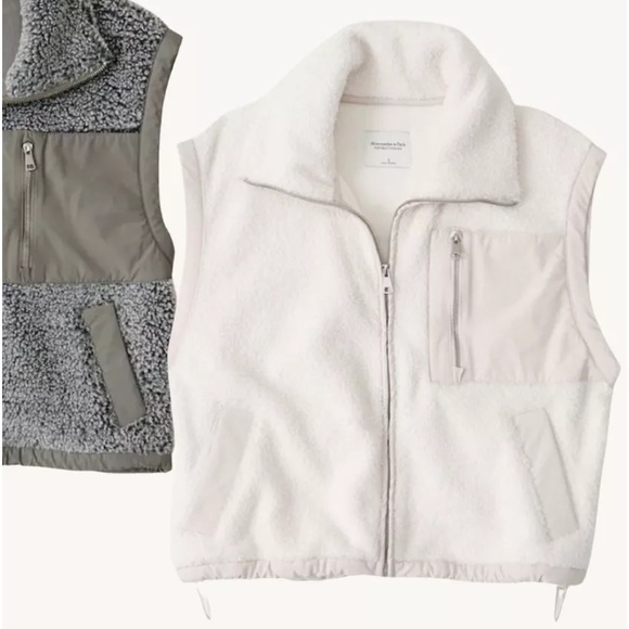 Abercrombie | NWOT Cropped Sherpa Vest - Picture 2 of 3